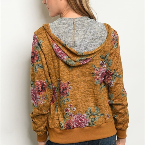 Floral zip hoodie - Picture 3 of 3